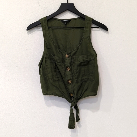 Cropped linen top Sz XS - Picture 1 of 5